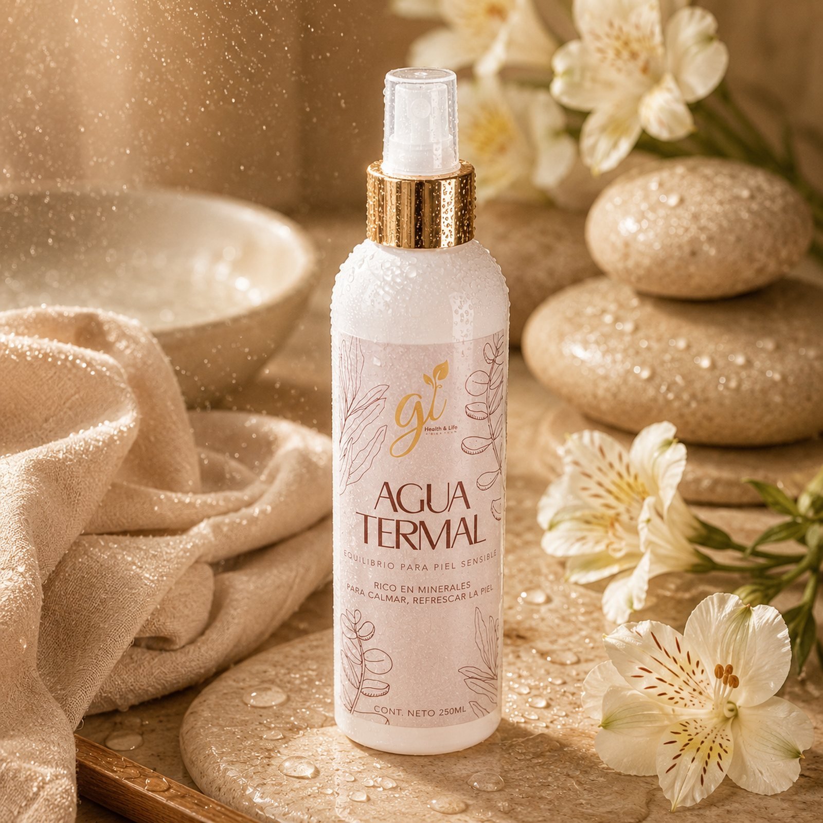 Bruma agua termal facial uso diario lifestyle Gi Health and Life