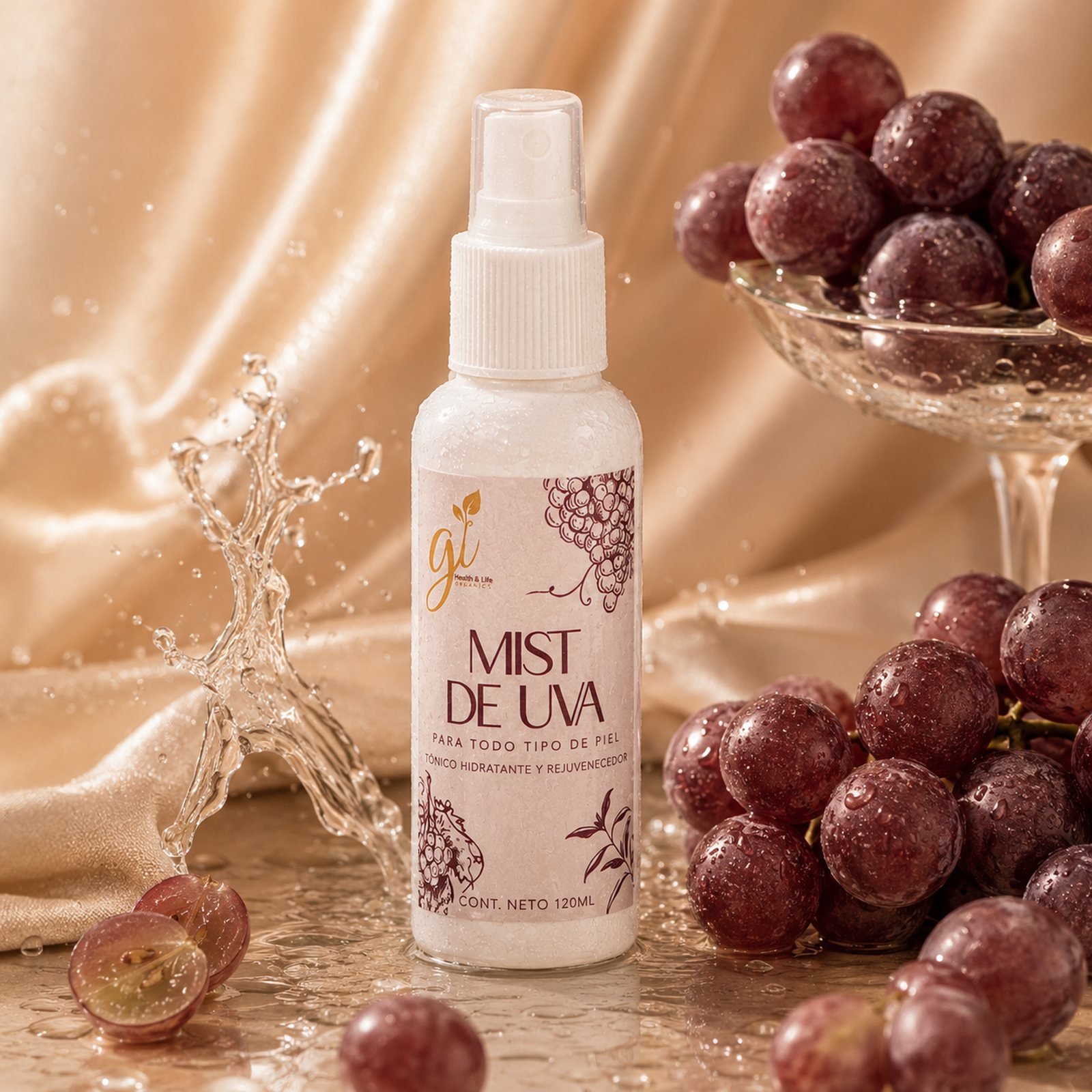 Bruma facial mist de uva antioxidante lifestyle skincare Guatemala