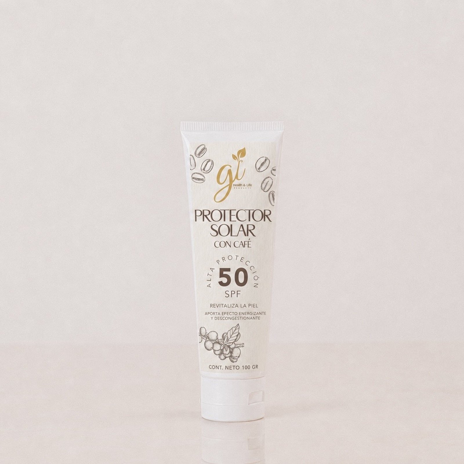 Protector solar con café natural Gi Health and Life Guatemala