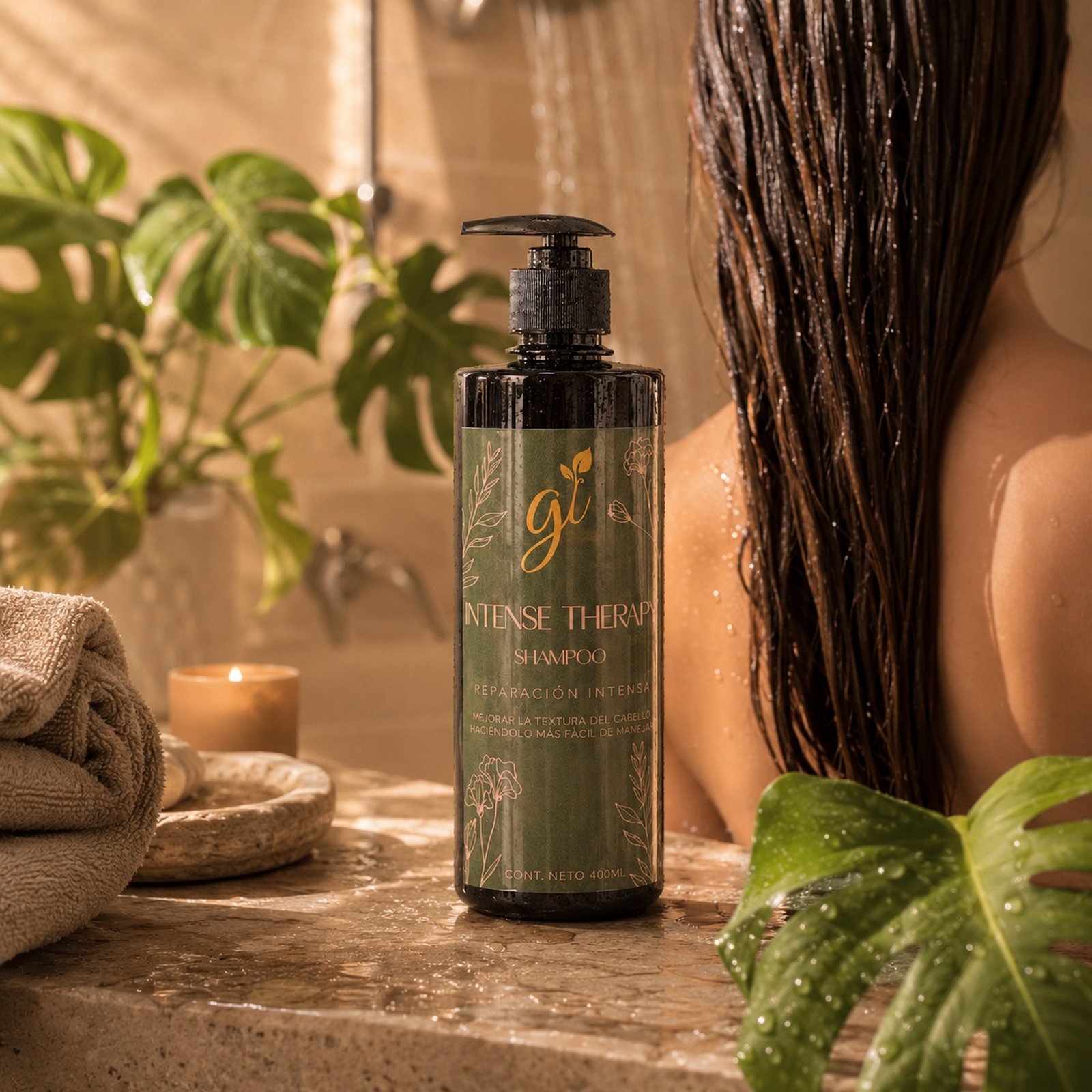 Shampoo reparador cabello brillante lifestyle ducha natural Gi Health and Life